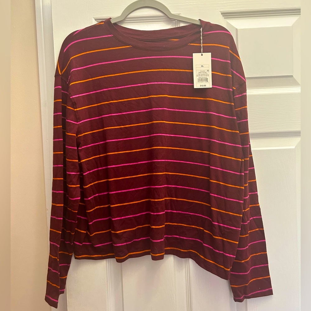a new day Striped Long Sleeve Tee sz XL NWT